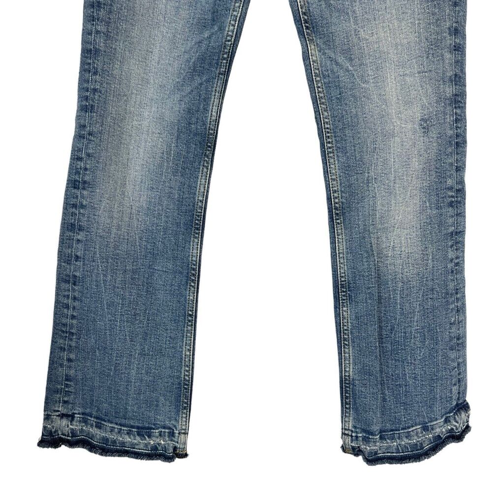 Zara Premium Denim Women's Size 2 Raw Hem Stitch Detail Jeans Mid Rise - Picture 10 of 16